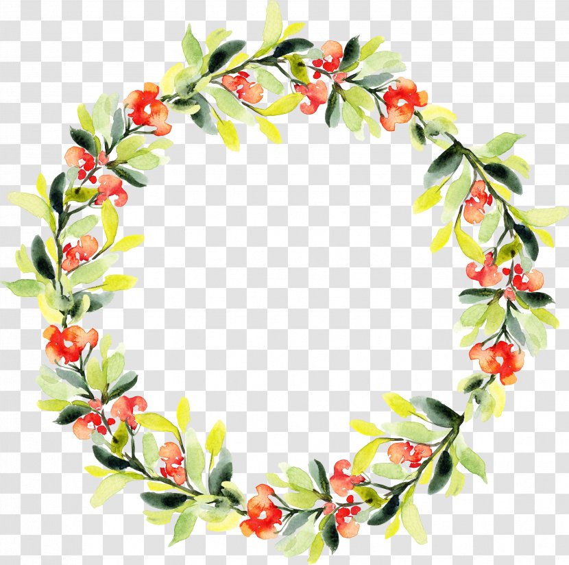 Floral Design Garland Watercolor Painting - Fresh Transparent PNG