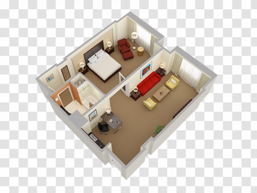 3D Floor Plan Bedroom House Hotel Suite - Storey Transparent PNG