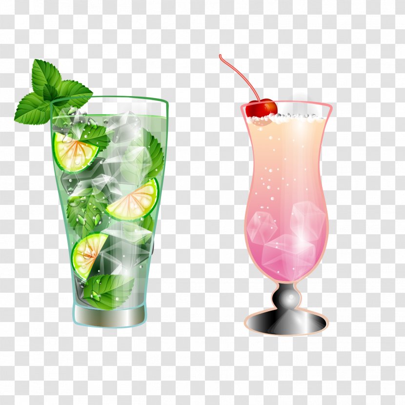 Cocktail Mai Tai Singapore Sling Italian Soda - Flower - Lemon Sorbet Transparent PNG