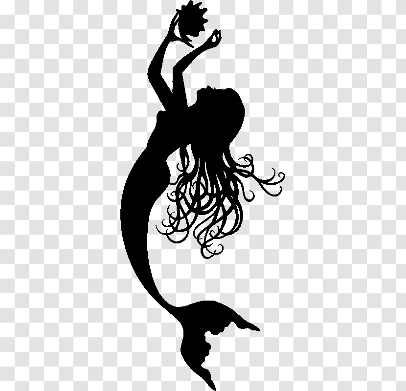 Sticker Wall Decal Vinyl Group Clip Art - Fictional Character - Mermaid Tail Silhouette Transparent PNG