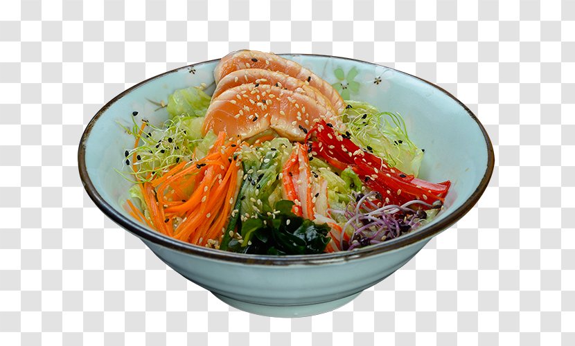 Namul Soba Leaf Vegetable Wakame Salad - Salmon Transparent PNG