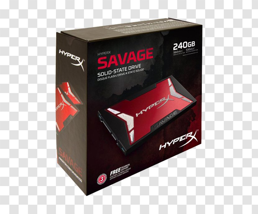 Laptop Solid-state Drive Serial ATA Kingston HyperX Savage SSD - Packaging And Labeling Transparent PNG