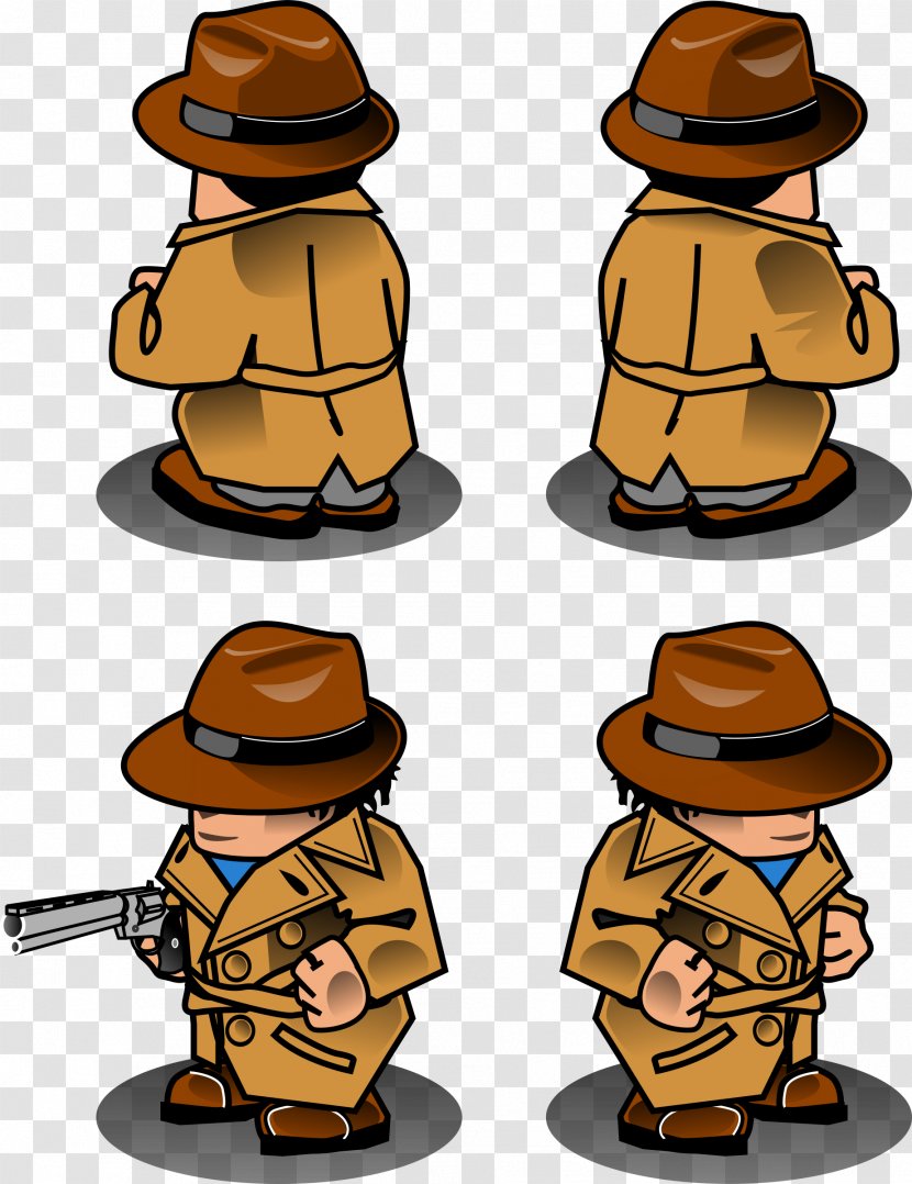 Detective Private Investigator Clip Art - Hat - Sprite Transparent PNG