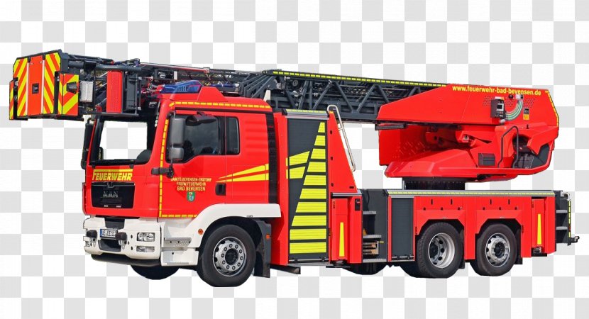 Fire Engine Department Firefighter Autoladder Bad Bevensen - Freight Transport Transparent PNG