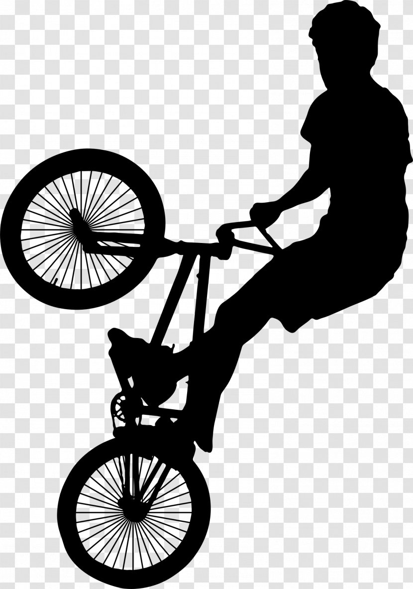 BMX Bike Silhouette Bicycle Clip Art - Wheel - Bmx Transparent PNG