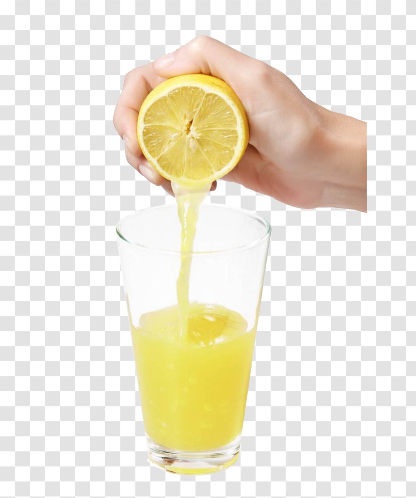 Juice Soft Drink Lemonade Lemon Drop - Food - Hand Squeezing Transparent PNG