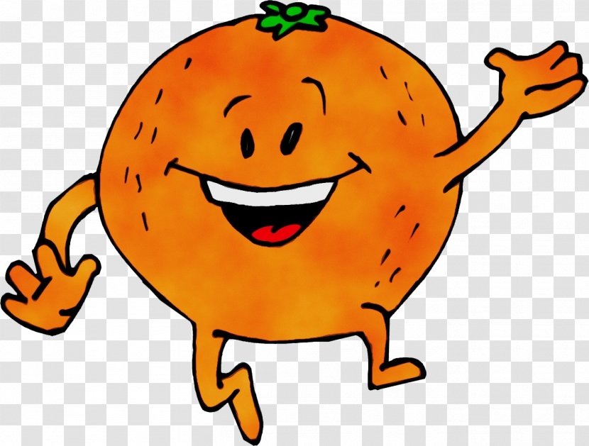 Orange - Happy - Waving Hello Smile Transparent PNG