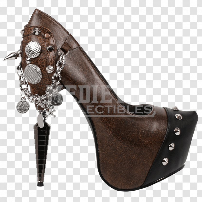 High-heeled Shoe Boot Goth Subculture Stiletto Heel - Brown - Steampunk Girls Boots Transparent PNG