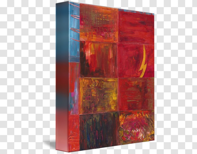 Acrylic Paint Modern Art Rectangle Resin - Abstract Orange Transparent PNG
