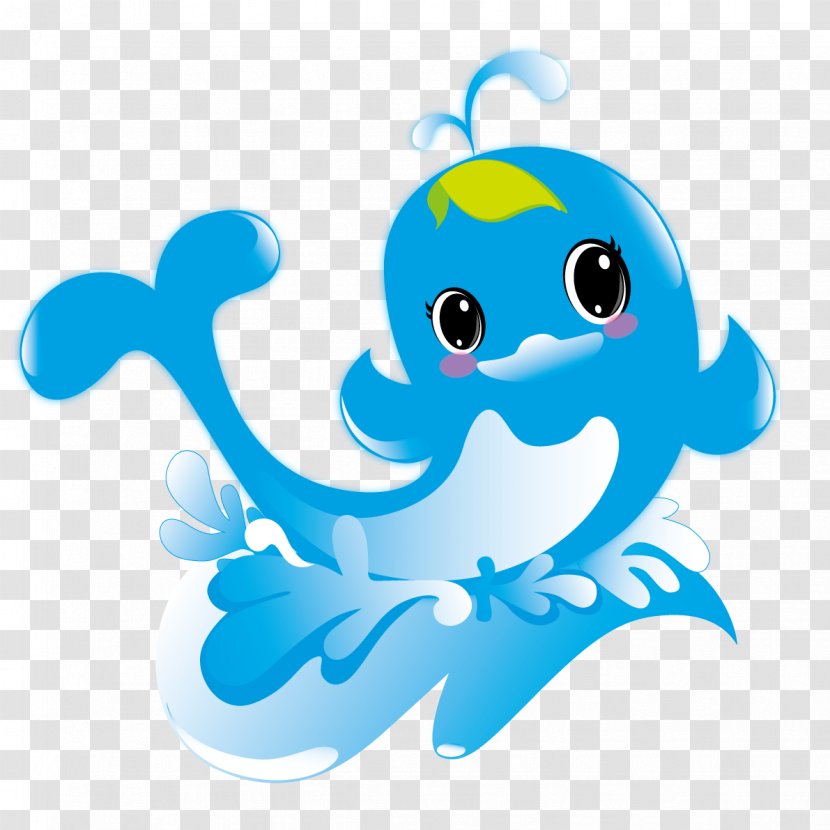 Cartoon Dolphin Cuteness - Animated - Fish Drops Transparent PNG