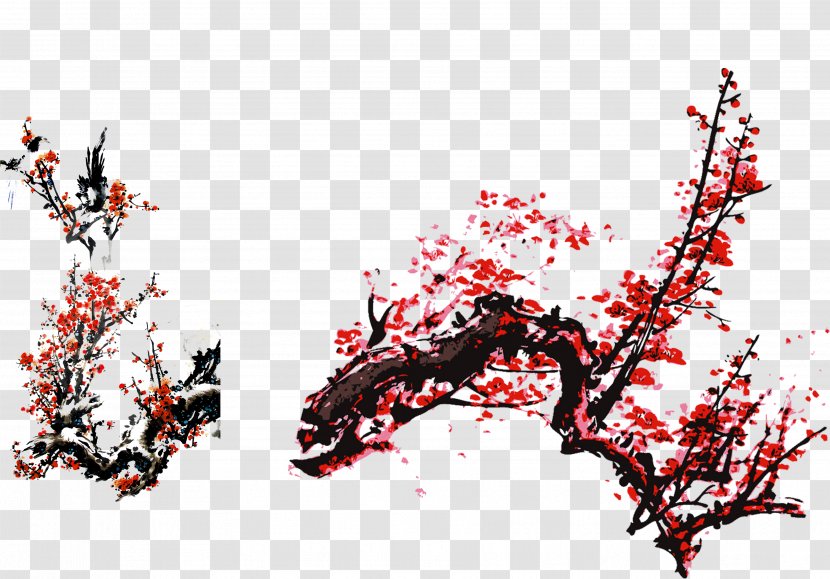 Hanoi Lunar New Year Years Eve Auglis - Branch - Ink Plum Transparent PNG