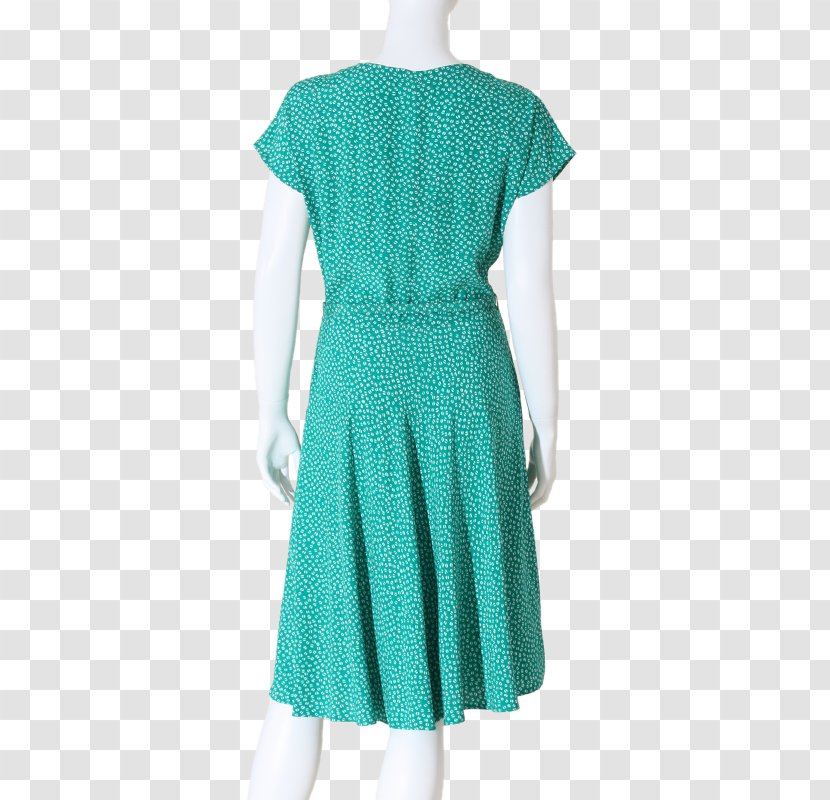 Polka Dot Shoulder Cocktail Dress Transparent PNG