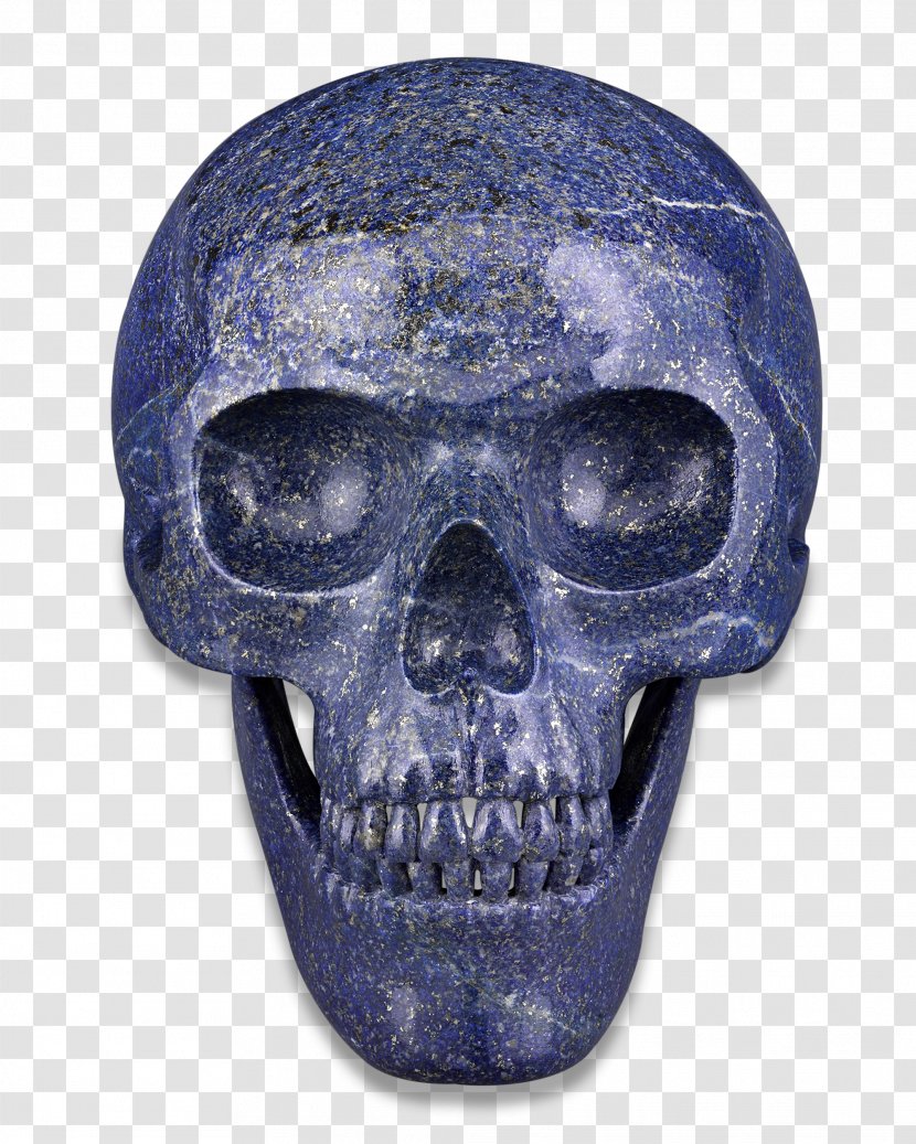 Rock Lapis Lazuli Quartz Crystal Skull - 20th Century - Exquisite Carving. Transparent PNG