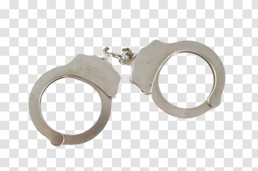 Handcuffs Police Officer - Silver - One Pair Of Transparent PNG