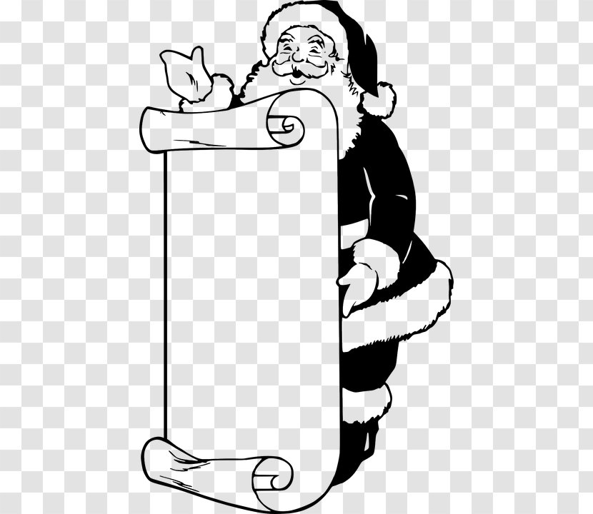 Santa Claus Christmas Clip Art - Black Transparent PNG