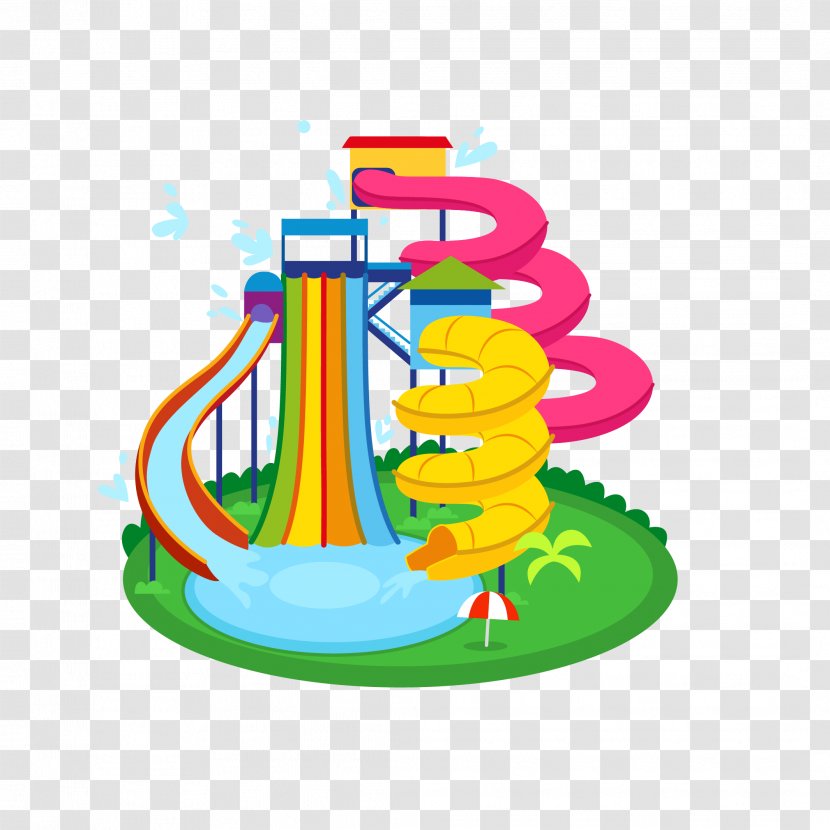 Wedding Invitation Water Park Birthday Party - Childrens - Vector Color Playground Slide Transparent PNG