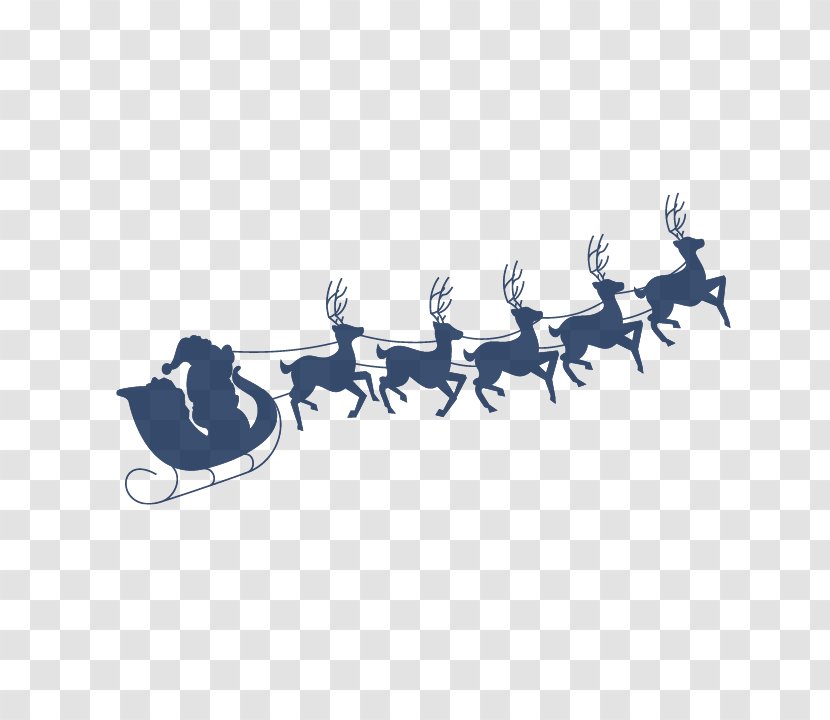 Santa Clauss Reindeer NORAD Tracks Christmas - Deer Sled Pattern Transparent PNG