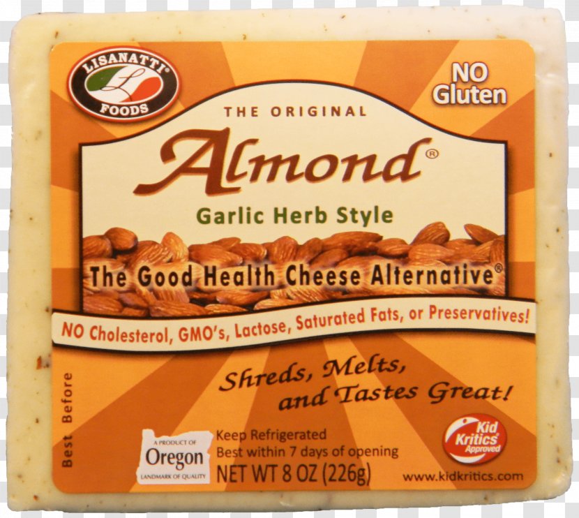 Almond Milk Vegan Cheese Lisanatti Foods - Dairy Products Transparent PNG