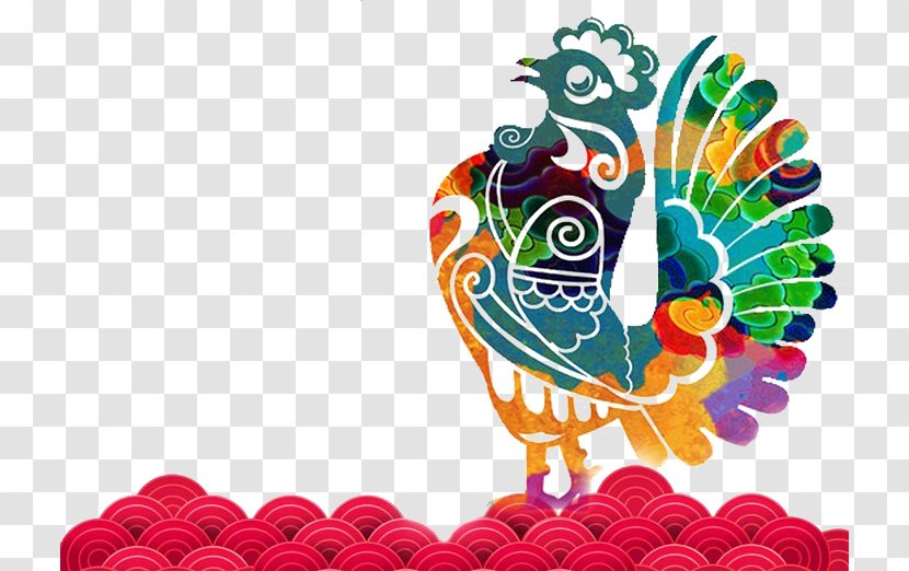 Chinese New Year Zodiac Rooster - Art - 2017 Of The Vector Material Transparent PNG