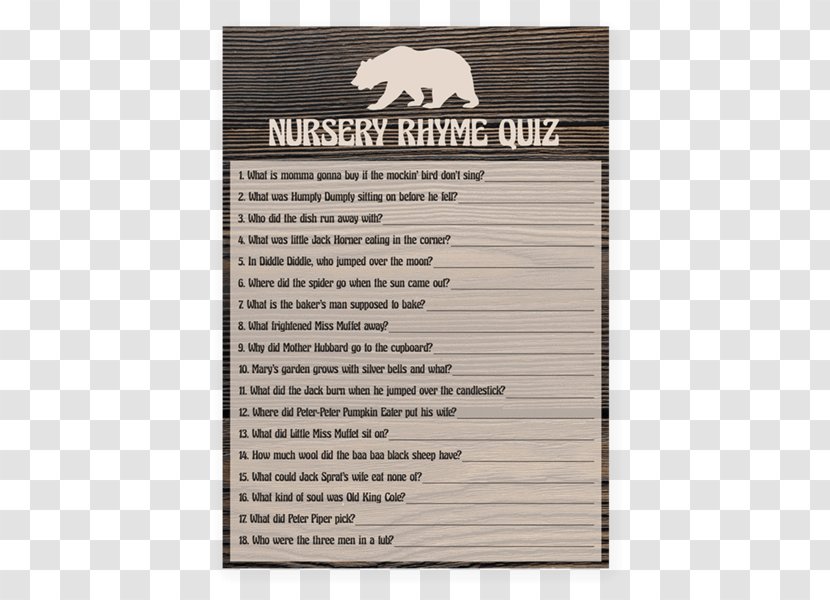Nursery Rhyme Quiz Play Game - Rhymes Transparent PNG