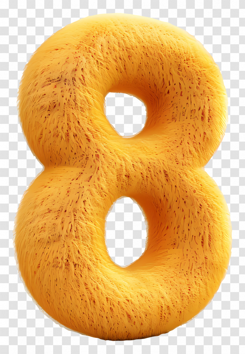 Number 8 - Furry Yellow Number Eight Transparent PNG