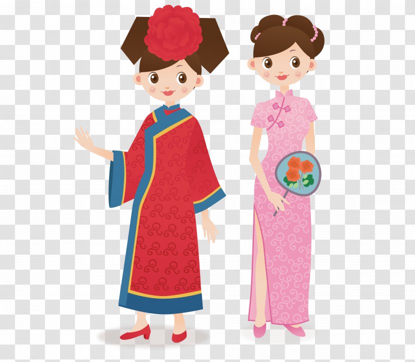 Qing Dynasty Cartoon - Heart - Princess And Socialite Republic Transparent PNG
