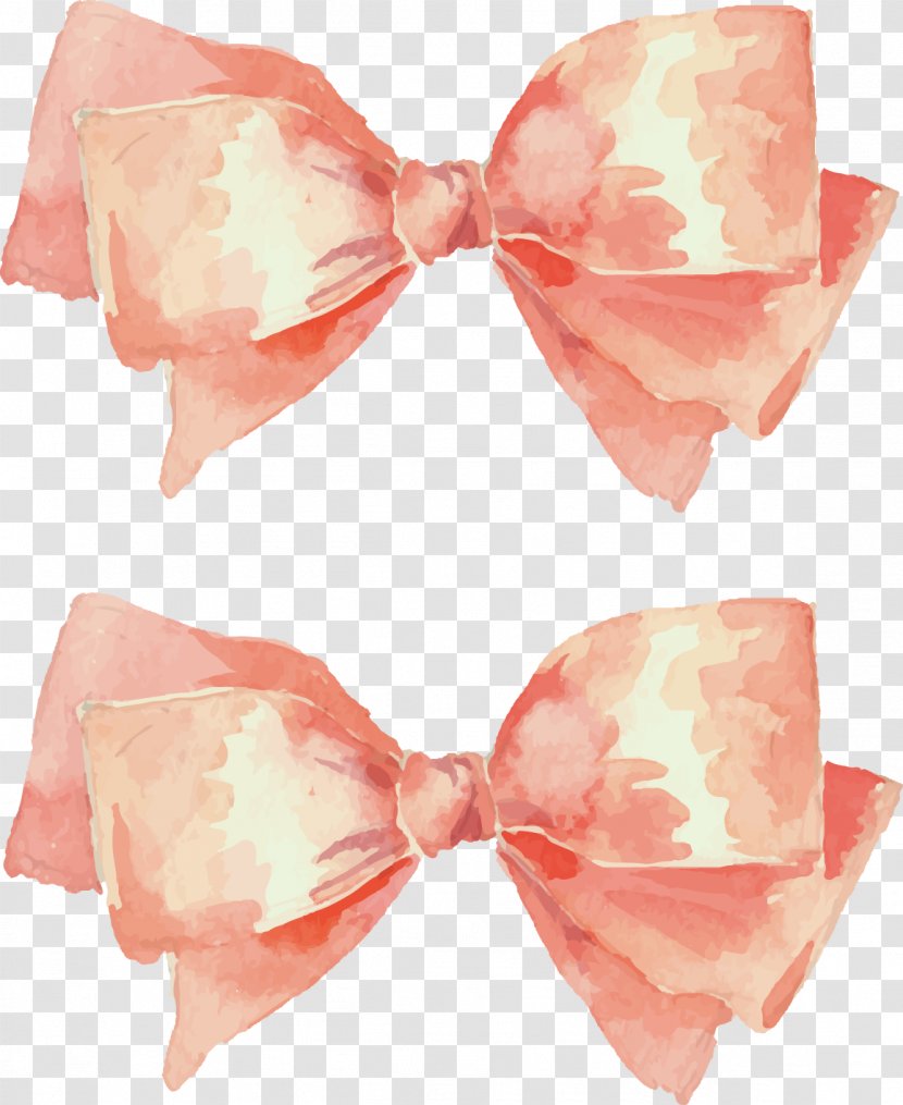 Watercolor Painting Illustration - Software - Hand Painted Pink Bow Transparent PNG