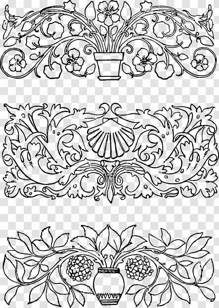 Art Ornament Clip - White - Calligraphic Design Transparent PNG