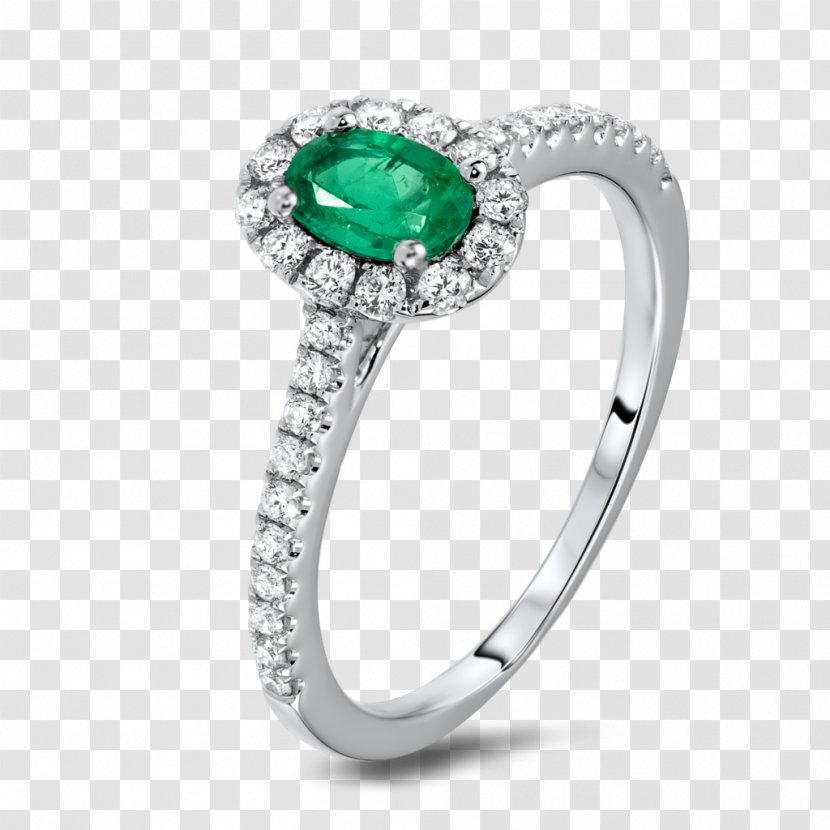 Emerald Engagement Ring Jewellery Diamond - Brilliant Transparent PNG