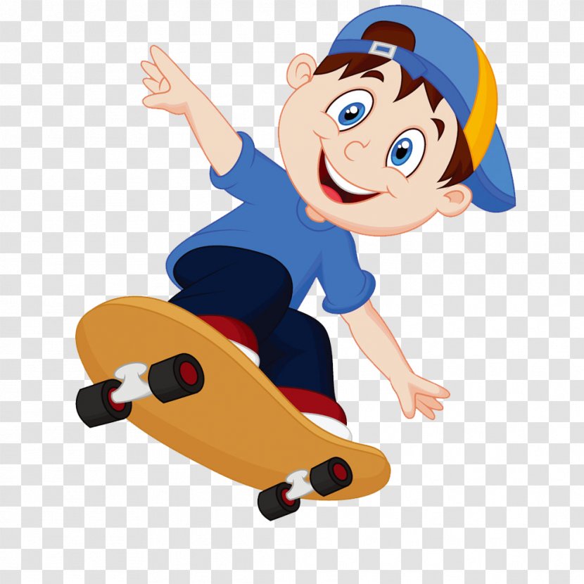 Cartoon Skateboarding Clip Art - Arm - Skateboard Boy Transparent PNG