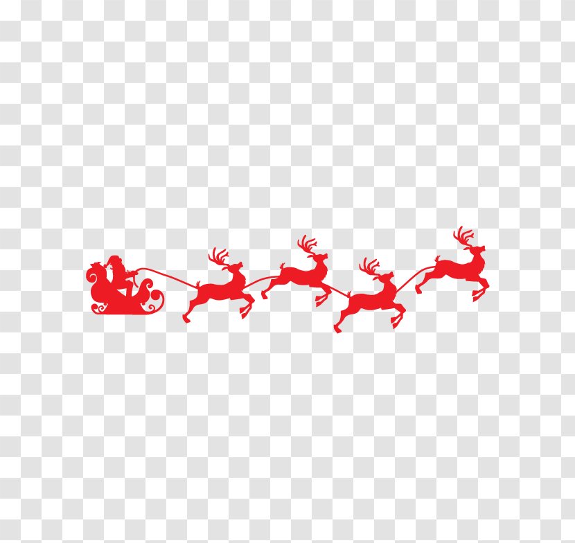 Reindeer Santa Claus Sled Clip Art - S - Sleigh Transparent PNG