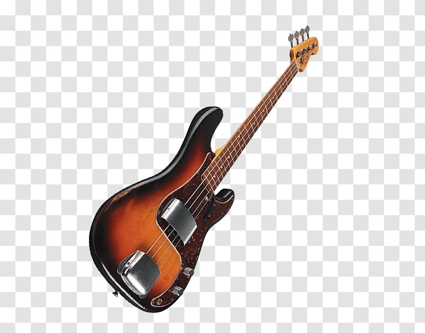 Fender Precision Bass Guitar Musical Instruments String - Tree - Sunburst Transparent PNG