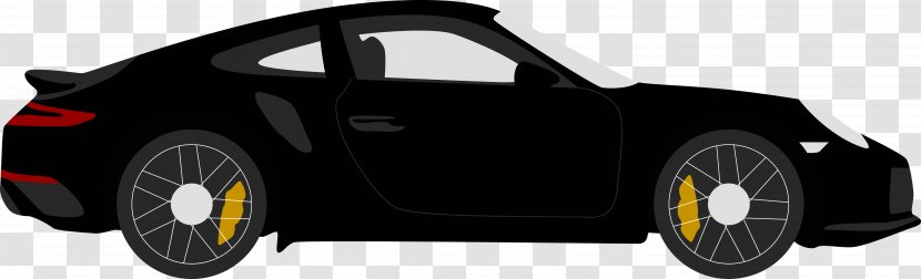 Sports Car Alloy Wheel Tire Tesla Roadster - Cartoon Black Coupe Transparent PNG