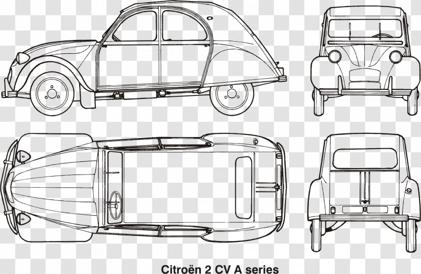 Citroën 2CV Vintage Car Volkswagen Beetle - Automotive Window Part Transparent PNG