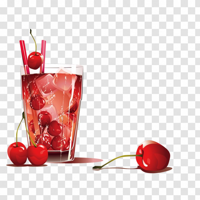Ice Cream Cocktail Orange Juice Soft Drink - Cherry Transparent PNG