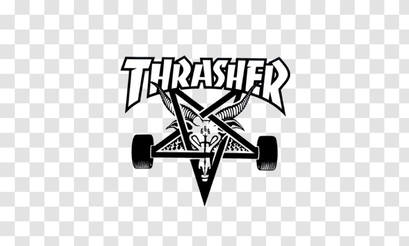 Thrasher Presents Skate And Destroy Skateboarding Magazine - Logo - Skateboard Transparent PNG