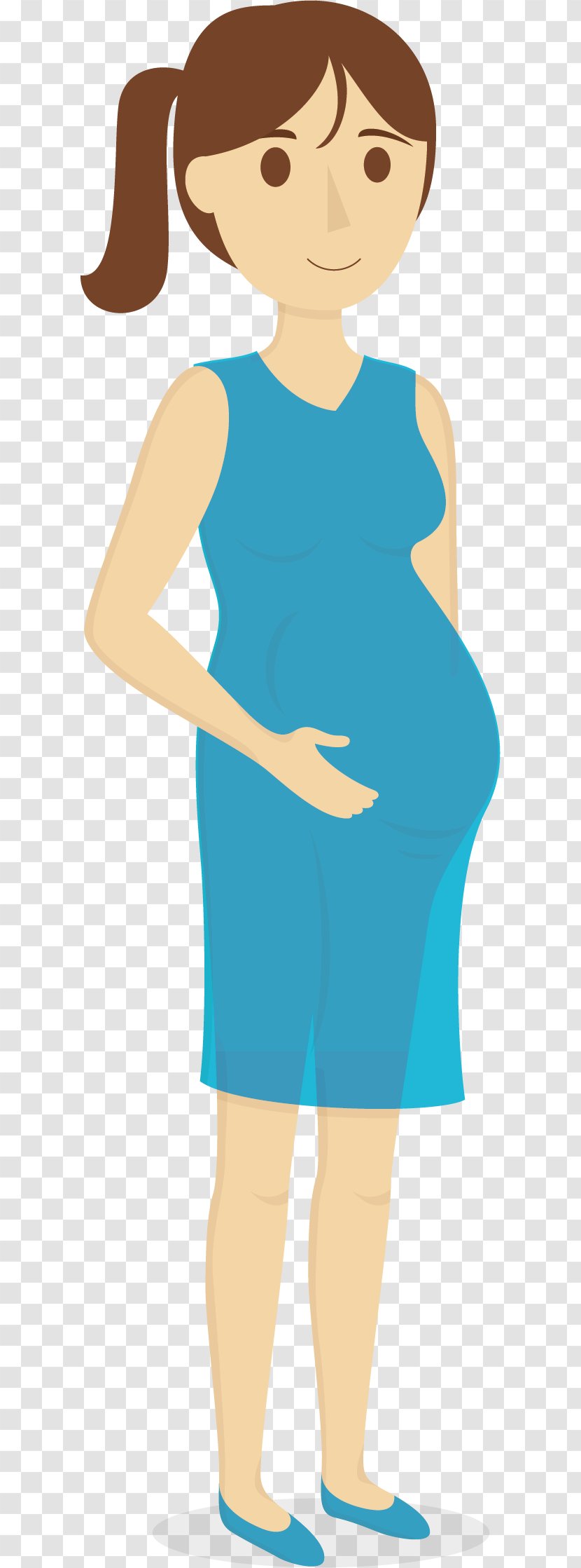 Pregnancy U5b55u5987 Thumb Clip Art - Cartoon - Vector Illustration Of Pregnant Women Transparent PNG