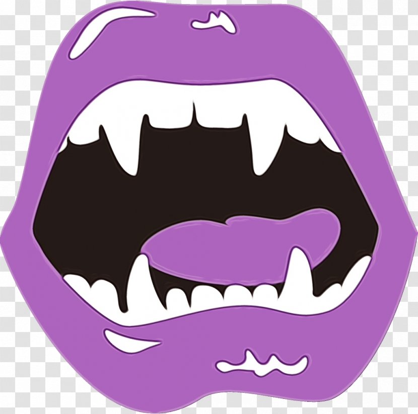 Mouth Lip Purple Tooth Violet - Fang Smile Transparent PNG
