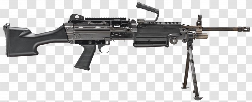 M249 Light Machine Gun FN Herstal Squad Automatic Weapon Minimi Firearm - Silhouette - Belt Transparent PNG