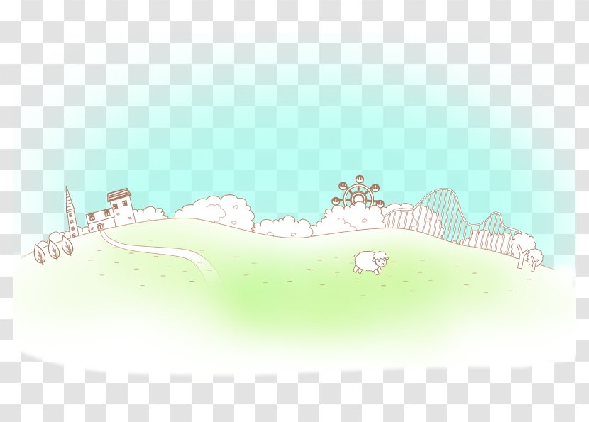 Desktop Wallpaper Sky Illustration - Grass - Lamb Painted On The Transparent PNG