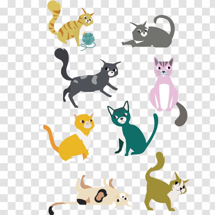 Kitten Cat Clip Art - Yellow - Dynamic Form Of Various Transparent PNG