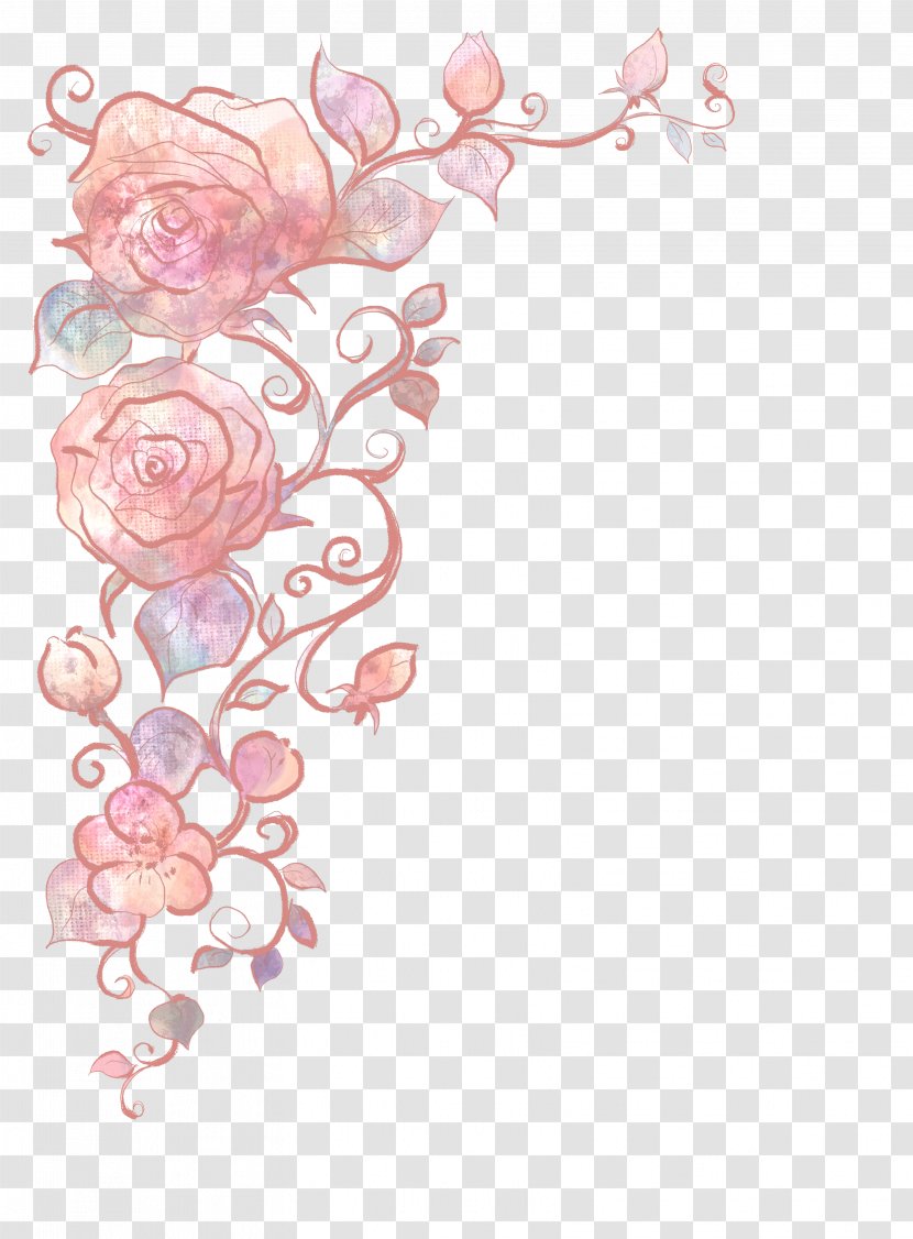 Rose Abstract Art - Hand-painted Flowers Transparent PNG