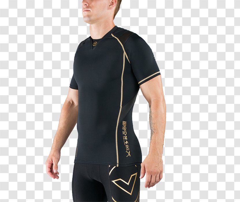 Sleeve T-shirt Neck Clothing Compression Garment - Tshirt Transparent PNG