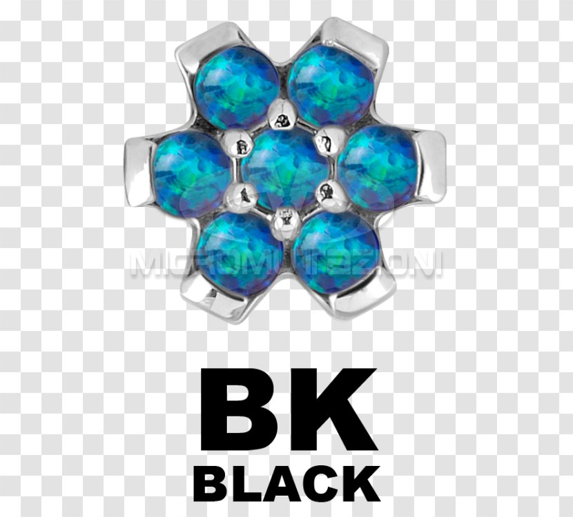 Opal Body Piercing Microdermal Implants Transdermal Implant Titanium - Blue Flower Ring Transparent PNG