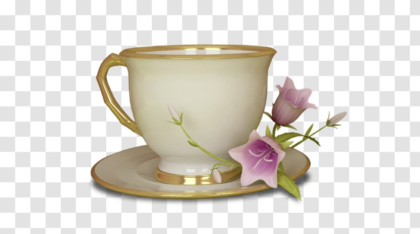 White Tea Teacup Coffee Saucer - Drinkware Transparent PNG
