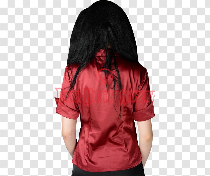Sleeve T-shirt Shoulder Maroon - Red Silk Blouse Transparent PNG