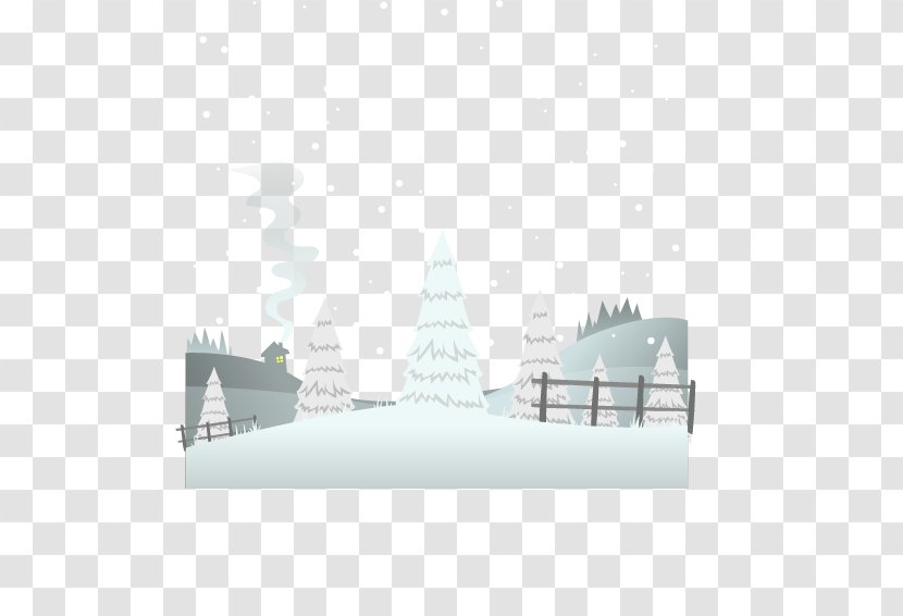 Winter Illustration - Silhouette - Vector Scene Transparent PNG
