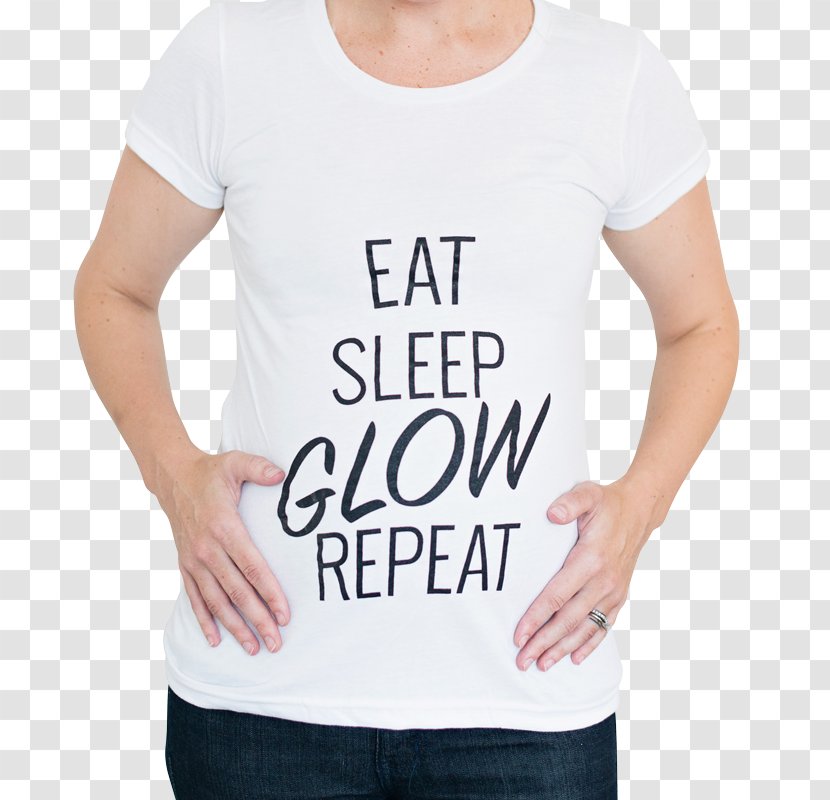 T-shirt Maternity Clothing Fashion Sleeve - Shoulder - Eat Sleep Transparent PNG