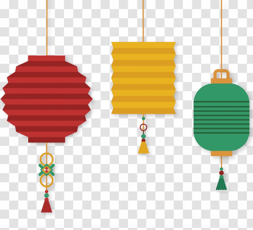 Christmas Ornament Line - Chinese Lanterns Transparent PNG