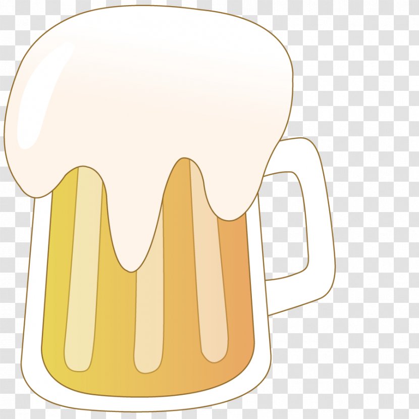 Coffee Cup Mug Yellow - Vector Hand-drawn Beer Transparent PNG